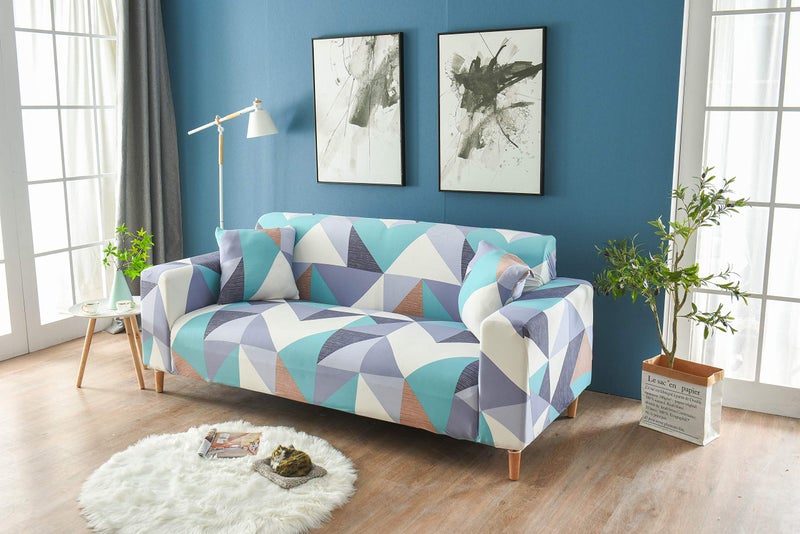 HOOBUY Printed Sofa Cover Stretch Couch Covers Sofa Slipcovers for 2 Cushion Couch and Loveseat with Two Free Pillow Case 07#(2 Seater/Loveseat) - Image 3
